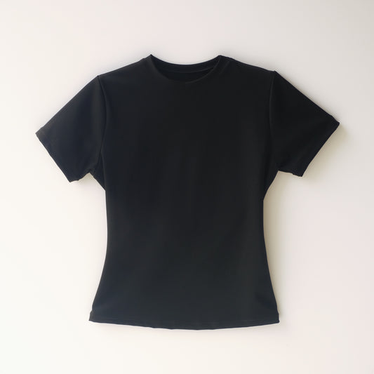 Wave Fitted Short Sleeve T-Shirt Black