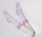 Women's Layered Grip Socks for Pilates & Yoga - Lavender Pink