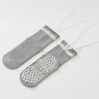 Women's Lacey Bow Grip Socks- Gray