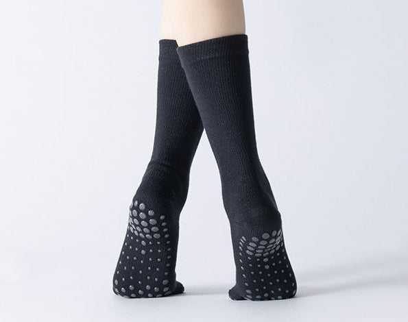 Full Toe Crew Non-slip Yoga Socks Women - Black
