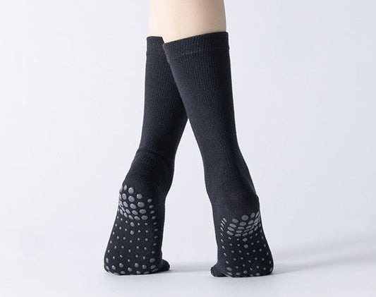 Full Toe Crew Non-slip Yoga Socks Women - Black