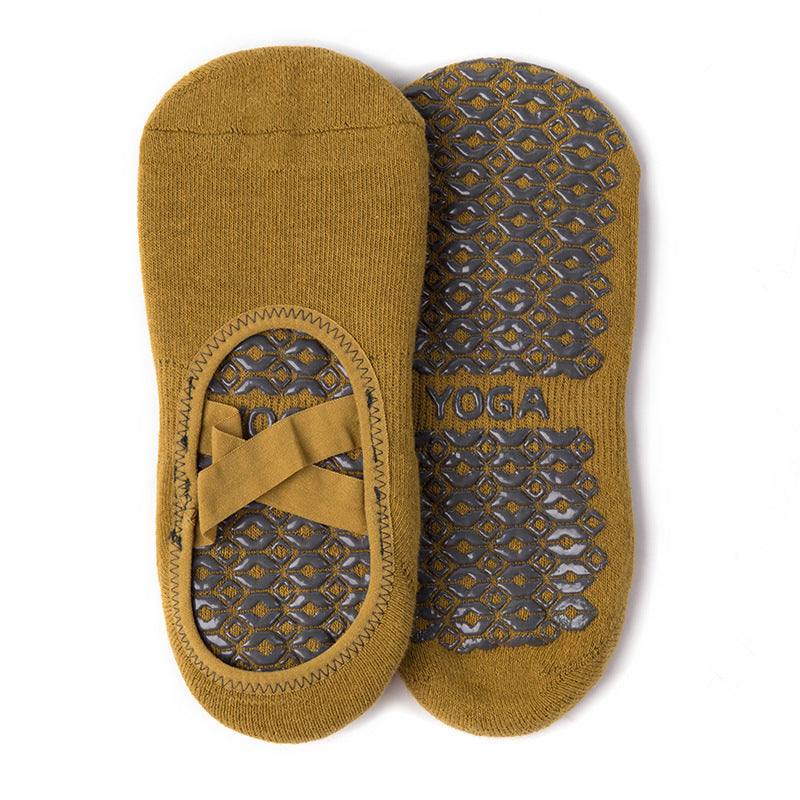 Terry Cross Grip Socks - Golden Star