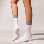 Double Layer Grip Socks for Pilates - White Grey