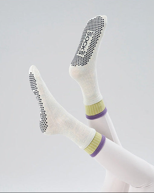 Contrast Cuff Grip Socks - Ghaf Bloom