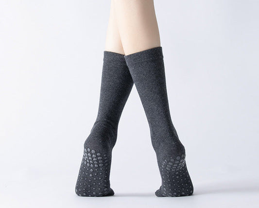 Full Toe Crew Non-slip Yoga Socks Women - Dark Gray
