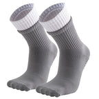 Double Layer Grip Socks for Pilates - Grey White