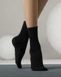 Women's Macaron Crew Grip Socks - Black Sesame