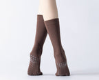 Full Toe Crew Non-slip Yoga Socks Women - Espresso