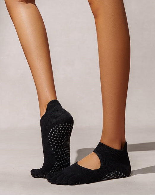 Flex Five Toe Grip Socks - Black