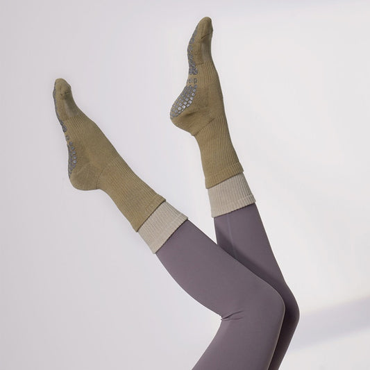 Layered Grip Socks Women - Olive Darb