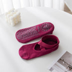 Women's Ballet Cross Grip Socks - Burgundy
