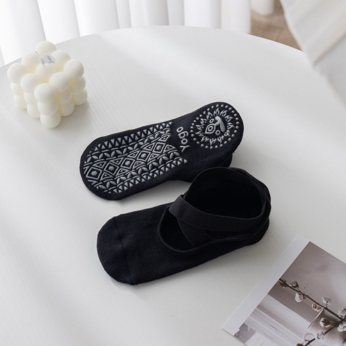 Women's Ballet Cross Grip Socks - Black