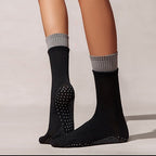 Double Layer Grip Socks for Pilates - Black Grey