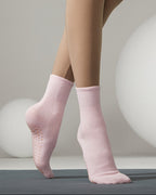 Women's Macaron Crew Grip Socks - Strawberry Milk