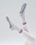 Contrast Cuff Grip Socks - Desert Lavender