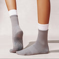Double Layer Grip Socks for Pilates - Grey White