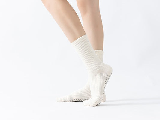 Crew Non-slip Yoga Socks Women - White