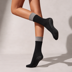 Double Layer Grip Socks for Pilates - Black Grey