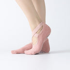 Women's Ballet Cross Grip Socks - Blush Pink