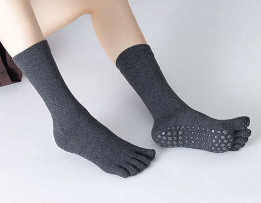 Full Toe Crew Non-slip Yoga Socks Women - Dark Gray