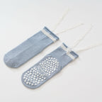 Women's Lacey Bow Grip Socks-Baby Blue
