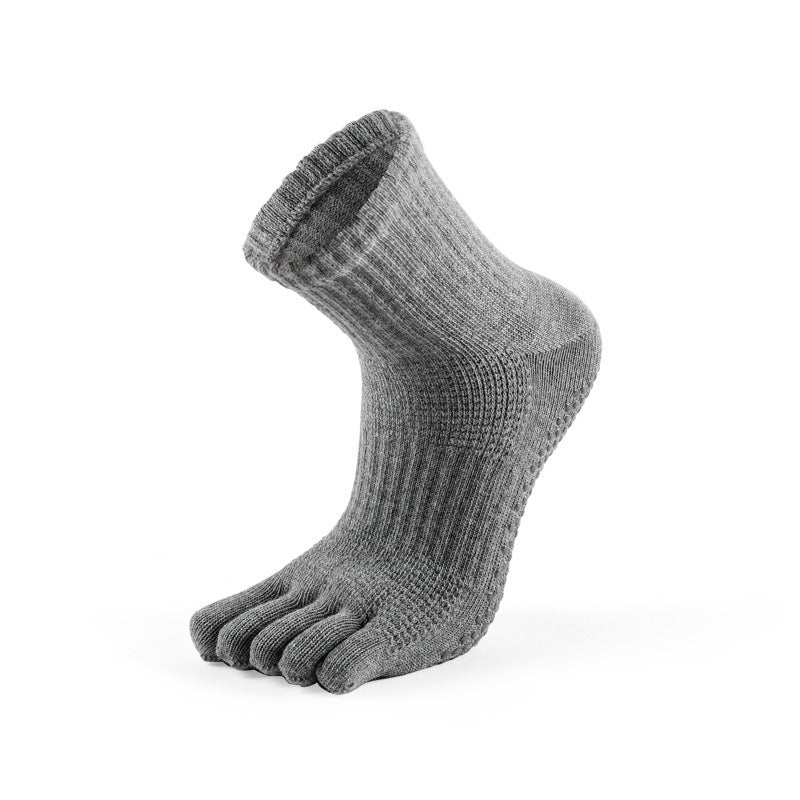 Core Five Toe Crew Grip Socks Unisex - Gray