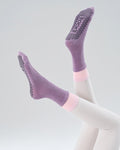 Contrast Cuff Grip Socks - Wadi Mauve