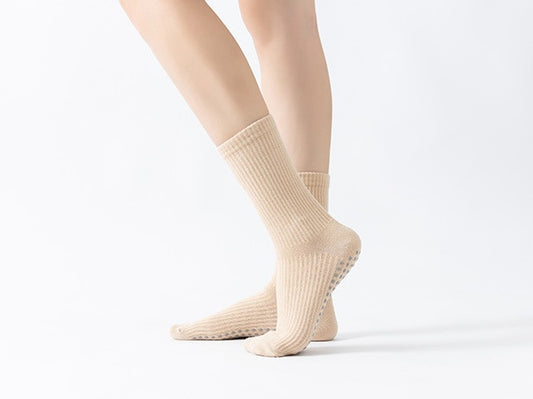 Crew Non-slip Yoga Socks Women - Beige