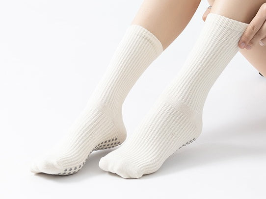 Crew Non-slip Yoga Socks Women - White