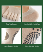 Flex Five Toe Grip Socks - Ivory