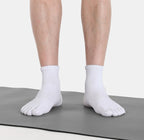 Core Five Toe Crew Grip Socks Unisex - White