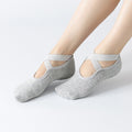 Women's Ballet Cross Grip Socks - Light Gray