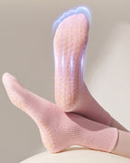 Women's Macaron Crew Grip Socks - Strawberry Milk