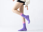 Color Block Grip Socks Women - Purple Pink