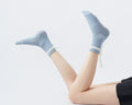 Women's Lacey Bow Grip Socks-Baby Blue