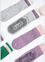 Contrast Cuff Grip Socks - Desert Lavender