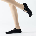 Women's Ballet Five Toe Grip Socks - Black