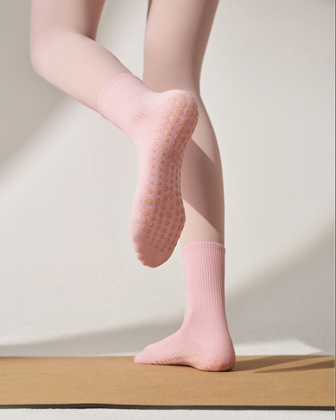 Women's Macaron Crew Grip Socks - Strawberry Milk