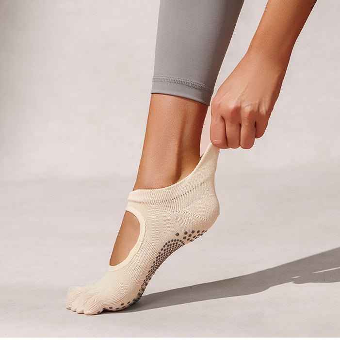 Flex Five Toe Grip Socks - Ivory