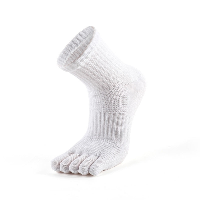 Core Five Toe Crew Grip Socks Unisex - White