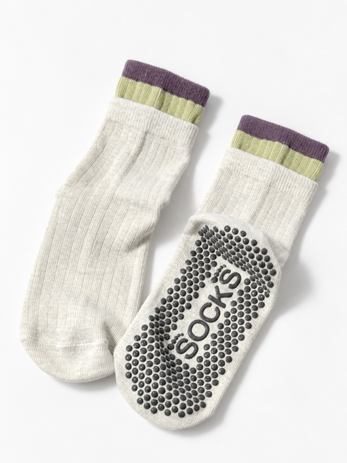 Contrast Cuff Grip Socks - Ghaf Bloom