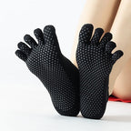 Women's Ballet Five Toe Grip Socks - Black