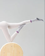 Contrast Cuff Grip Socks - Desert Lavender
