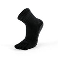 Core Five Toe Crew Grip Socks Unisex - Black