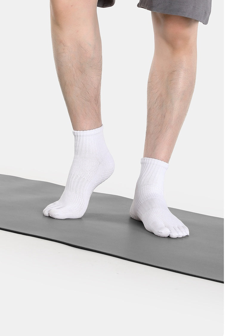 Core Five Toe Crew Grip Socks Unisex - White