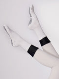 Women's Layered Grip Socks for Pilates & Yoga - Black White