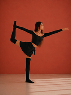 Women's Over the Knee Five Toe Pilates Grip Socks - Black