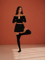 Women's Over the Knee Five Toe Pilates Grip Socks - Black