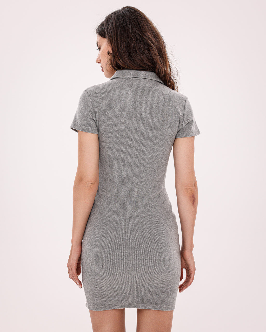 Soft Curve Polo Dress - Gray
