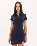 Soft Curve Polo Dress - Navy